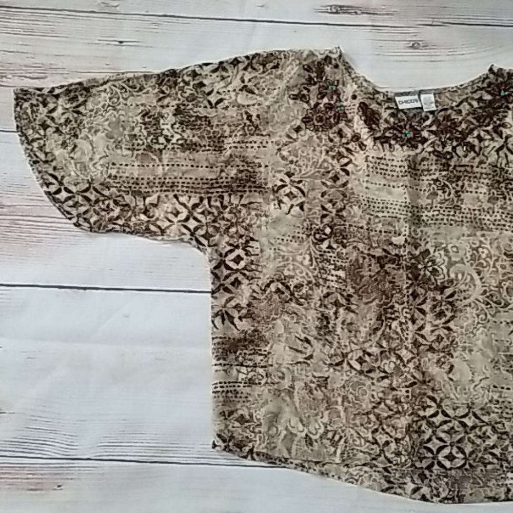 Chico’s Woman Top 100% Silk Sz 2 - Picture 9 of 13